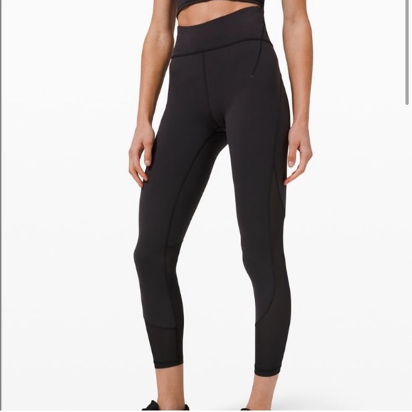 Lululemon Everlux and Mesh Highrise Legging Black Tights Sz 8 - Picture 1 of 11